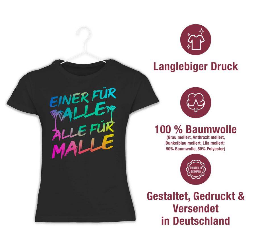 Shirtracer Malle Für Alle - Einer Für Alle Alle Für Malle: Tshirt Turnbeutel Shirtracer