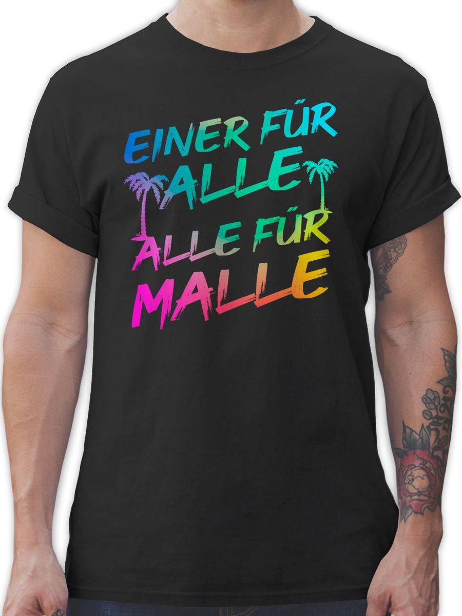 Shirtracer Malle für Alle - Einer für alle Alle für Malle: Tshirt Turnbeutel Shirtracer