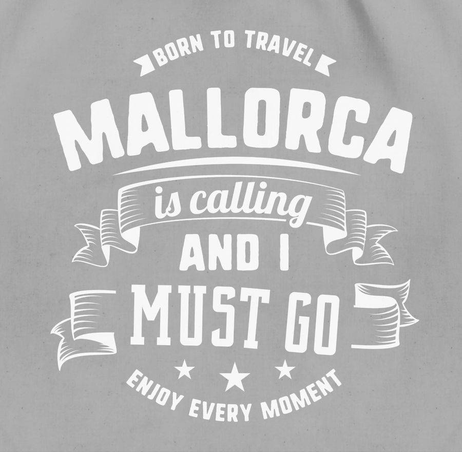 Shirtracer Mallorca Is Calling And I Must Go Weiß: Tshirt Rucksack Shirtracer