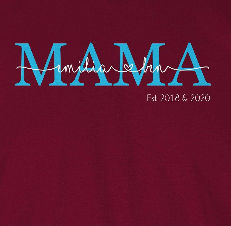 Shirtracer Mama Kindernamen Geschenk Geburtstag: T-Shirt Turnbeutel Shirtracer