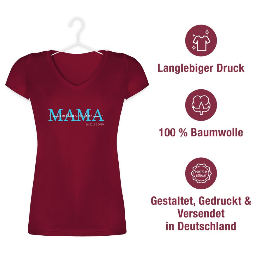 Shirtracer Mama Kindernamen Geschenk Geburtstag: T-Shirt Turnbeutel Shirtracer