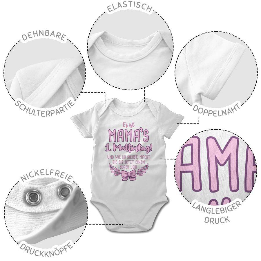 Shirtracer Mama's 1. Muttertag Super Job Lila: T-Shirt Turnbeutel Shirtracer