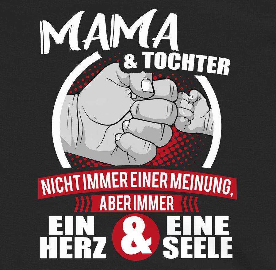Shirtracer Mama & Tochter Immer Ein Herz & Eine Seele - Weiß/rot: Tshirt Turnbeutel Shirtracer