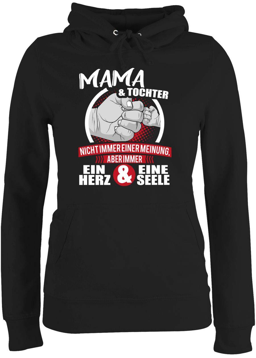 Shirtracer Mama & Tochter Immer ein Herz & eine Seele - weiß/rot: Tshirt Turnbeutel Shirtracer