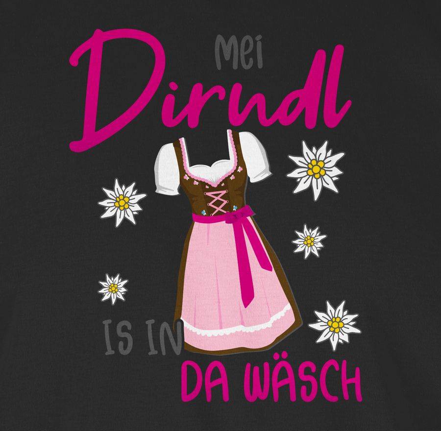 Shirtracer Mei Dirndl Is In Da Wäsch Edelweiss Grau: Tshirt Rucksack Shirtracer