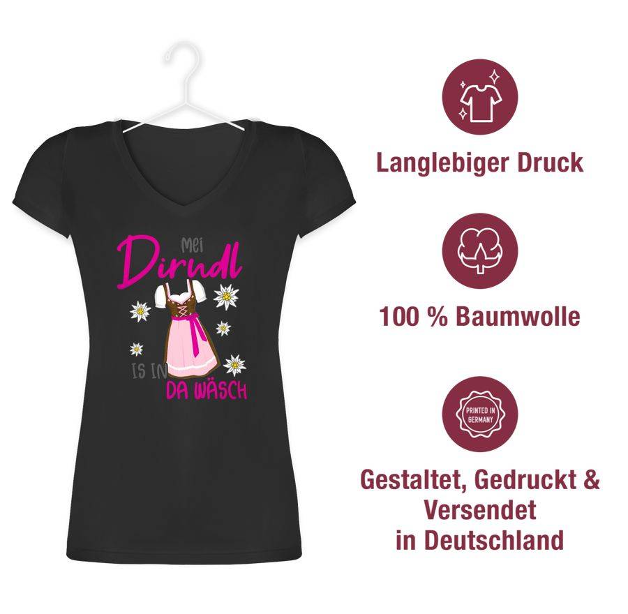 Shirtracer Mei Dirndl Is In Da Wäsch Edelweiss Grau: Tshirt Rucksack Shirtracer