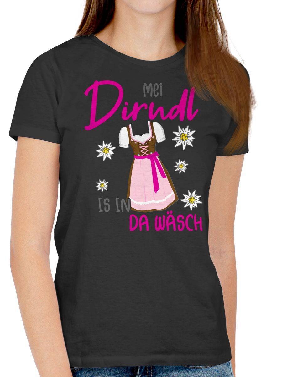 Shirtracer Mei Dirndl Is In Da Wäsch Edelweiss Grau: Tshirt Rucksack Shirtracer