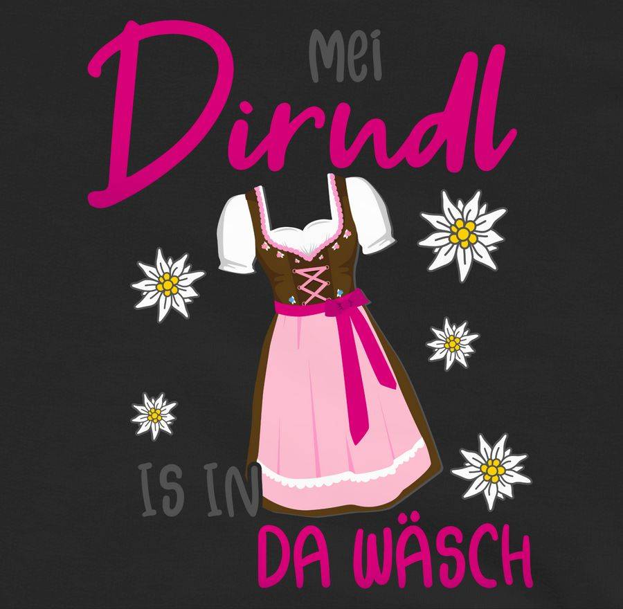Shirtracer Mei Dirndl Is In Da Wäsch Edelweiss Grau: Tshirt Rucksack Shirtracer