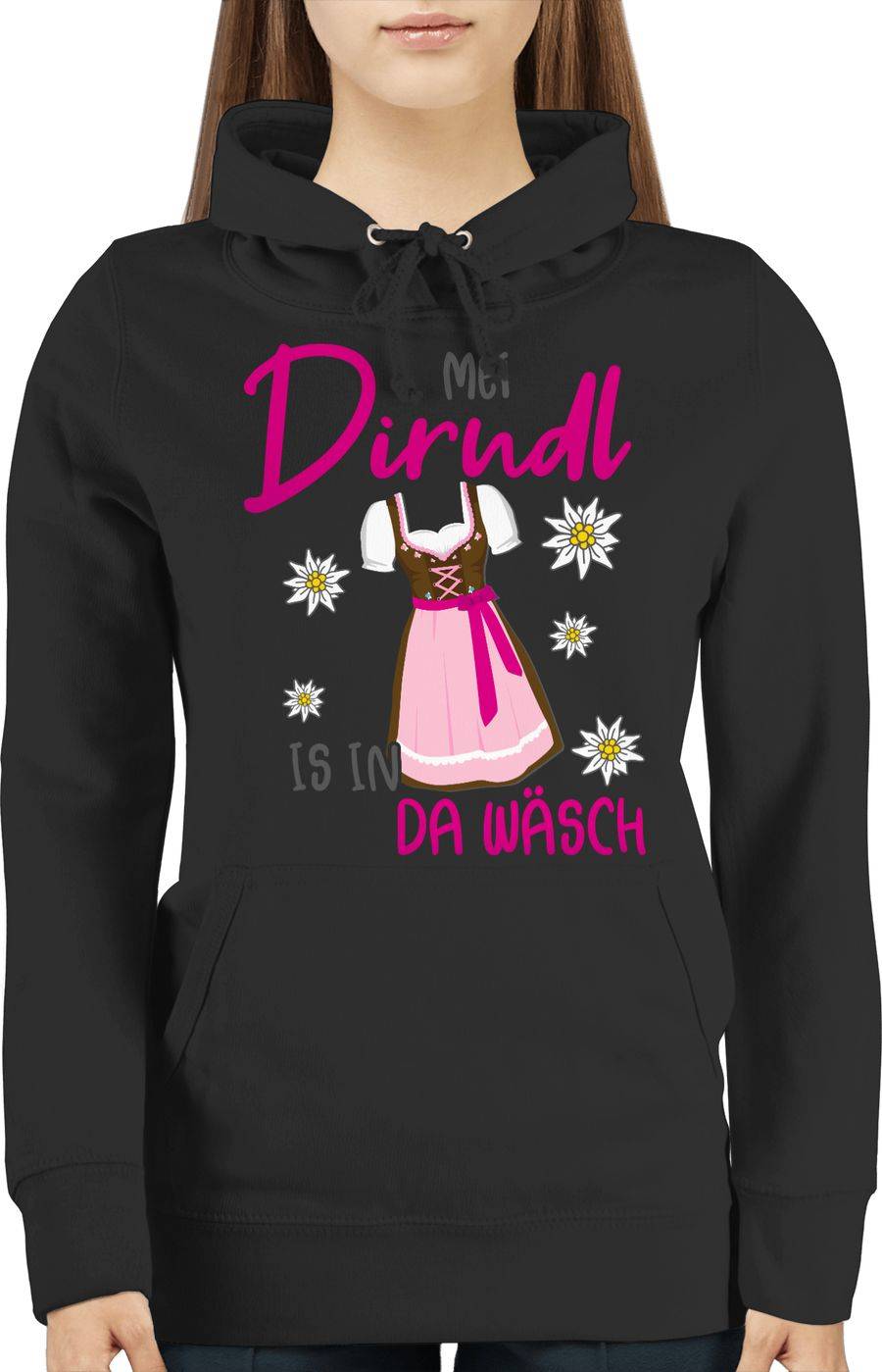 Shirtracer Mei Dirndl Is In Da Wäsch Edelweiss Grau: Tshirt Rucksack Shirtracer