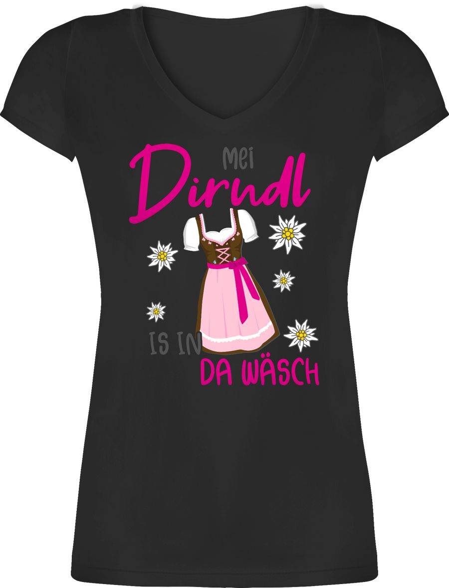 Shirtracer Mei Dirndl is in da Wäsch Edelweiss Grau: Tshirt Rucksack Shirtracer