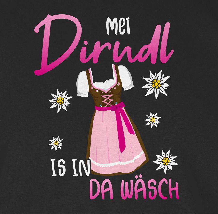 Shirtracer Mei Dirndl Is In Da Wäsch Edelweiss Weiss Shirts & Mehr Shirtracer