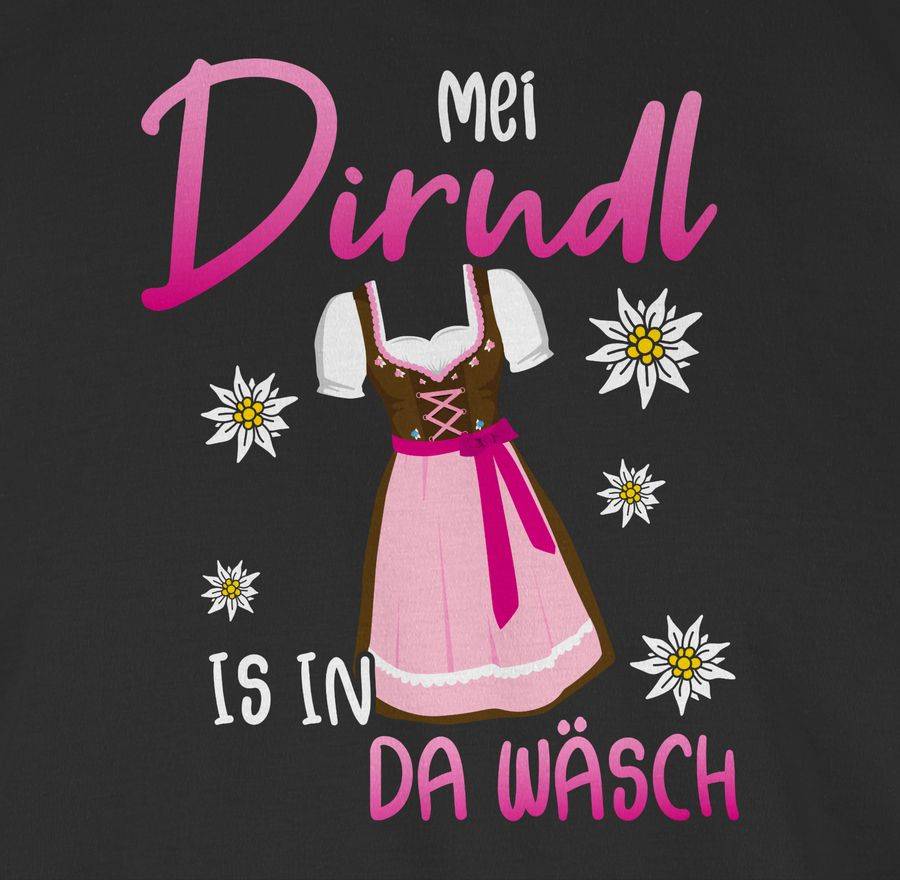 Shirtracer Mei Dirndl Is In Da Wäsch Edelweiss Weiss Shirts & Mehr Shirtracer