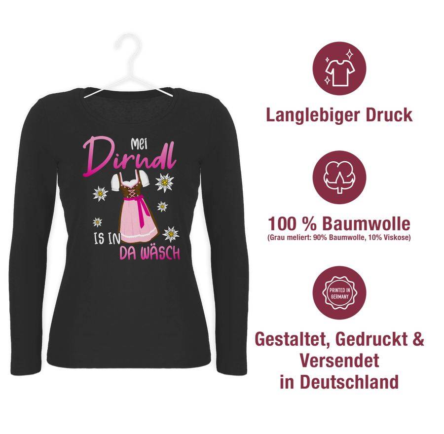 Shirtracer Mei Dirndl Is In Da Wäsch Edelweiss Weiss Shirts & Mehr Shirtracer