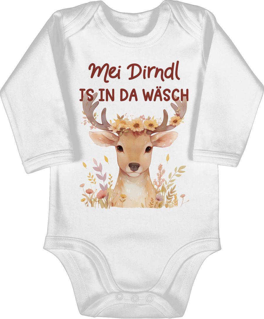 Shirtracer Mei Dirndl is in da Wäsch Hirschkopf Volksfest Hirsch Trachtenfans Shirtracer