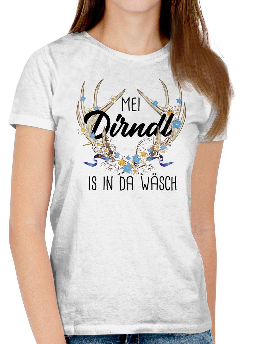 Shirtracer Mei Dirndl Is In Da Wäsch - Mit Hirschgeweih Und Edelweiß Shirts & Mehr Shirtracer