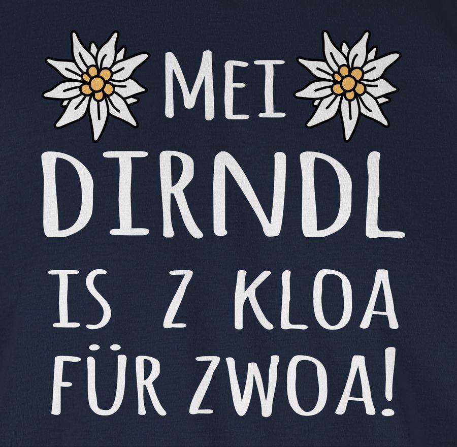 Shirtracer Mei Dirndl Is Z Kloa Für Zwoa! Weiß: Tshirt Turnbeutel Shirtracer