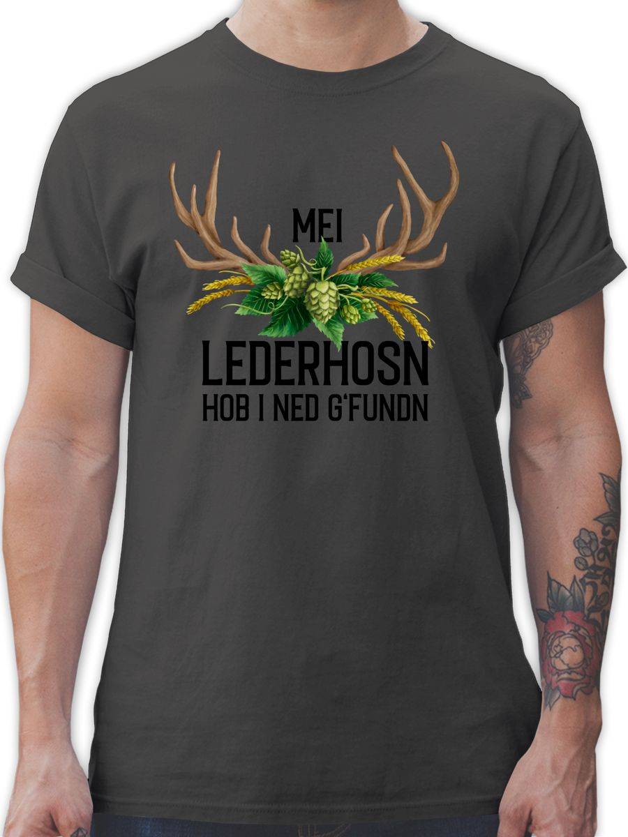 Shirtracer Mei Lederhosn hob i ned g'fundn - Hirschgeweih Weizen und Hopfen: Tshirt Gym Bag Shirtracer