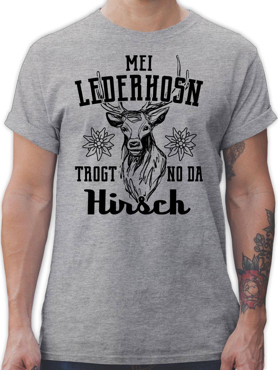Shirtracer Mei Lederhosn trogt no da Hirsch - schwarz Shirts & Mehr Shirtracer