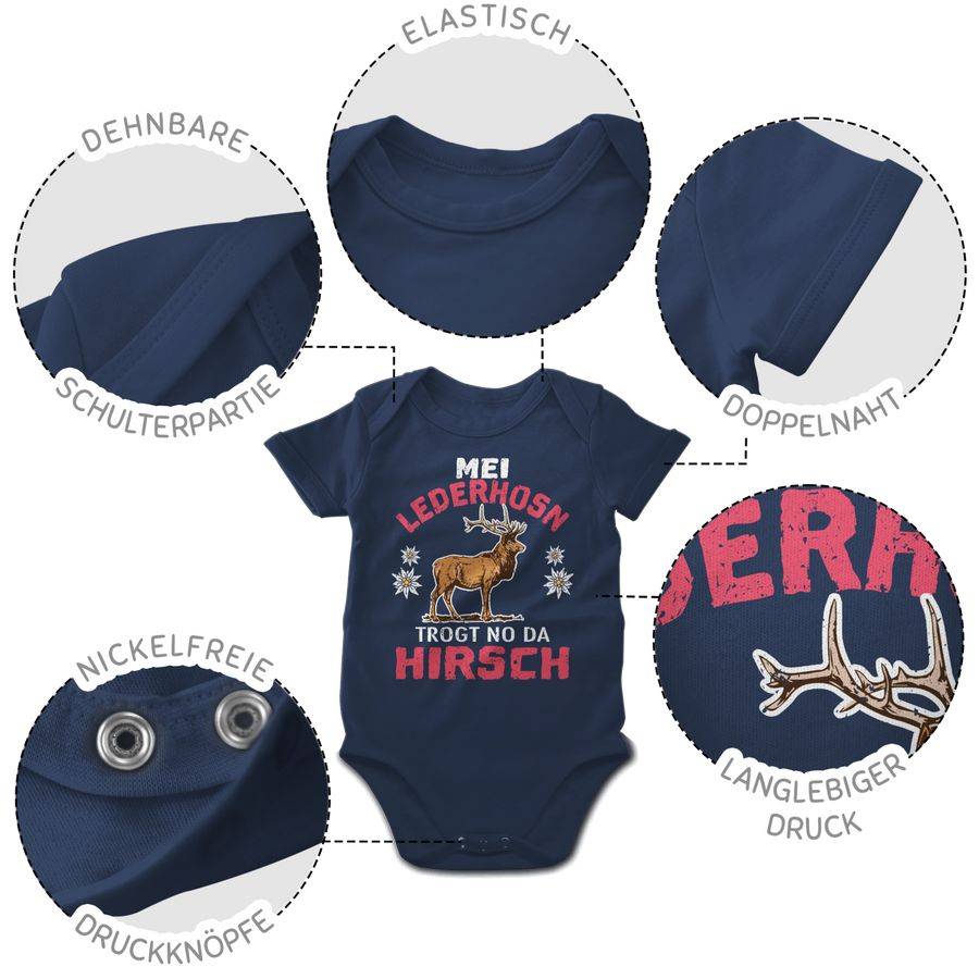 Shirtracer Mei Lederhosn Trogt No Da Hirsch - Weiß/rot: T-Shirt Gym Bag Shirtracer