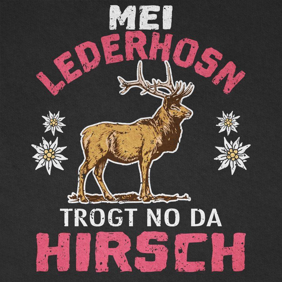 Shirtracer Mei Lederhosn Trogt No Da Hirsch - Weiß/rot: T-Shirt Gym Bag Shirtracer