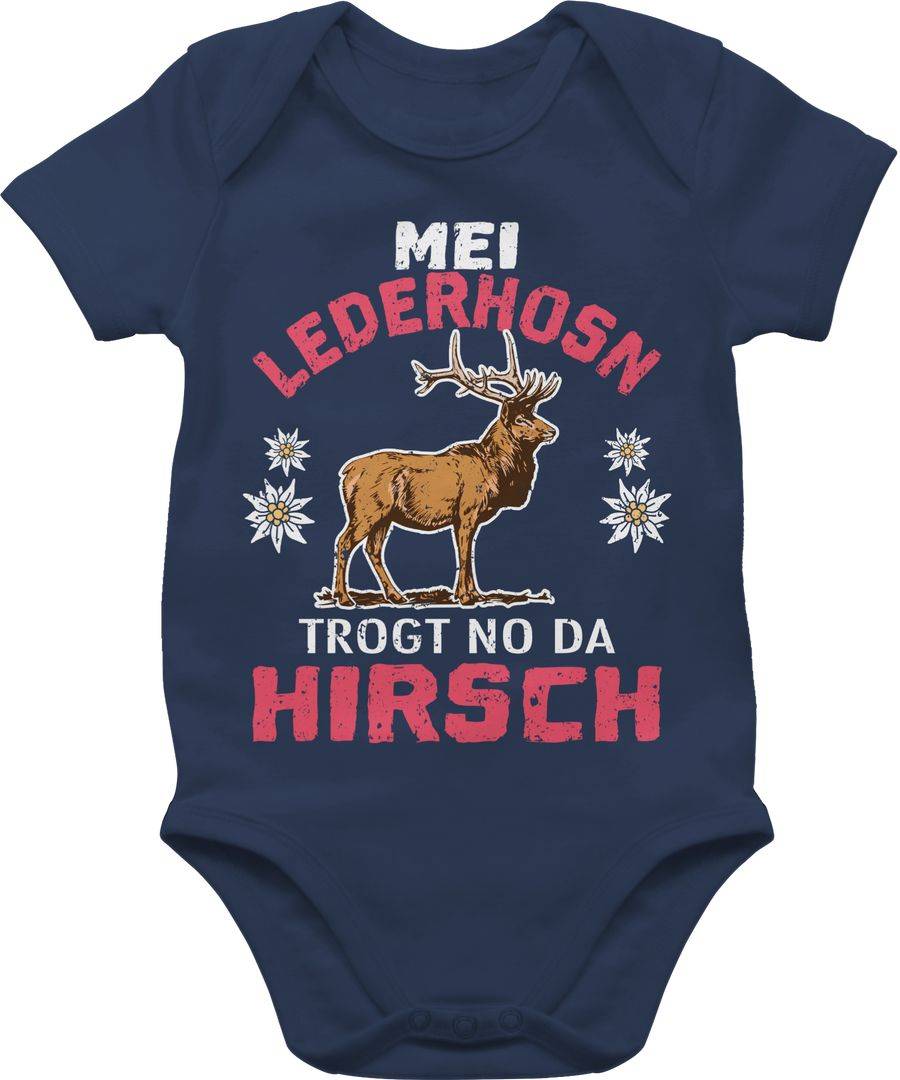 Shirtracer Mei Lederhosn trogt no da Hirsch - weiß/rot: T-Shirt Gym Bag Shirtracer