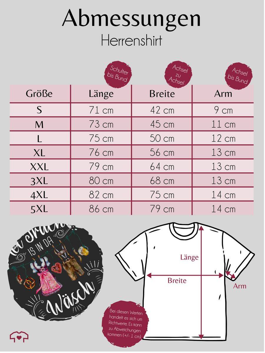 Shirtracer Mei Tracht Is In Da Wäsch - Wäscheleine - Weißer Schriftzug: Tshirt Turnbeutel Shirtracer