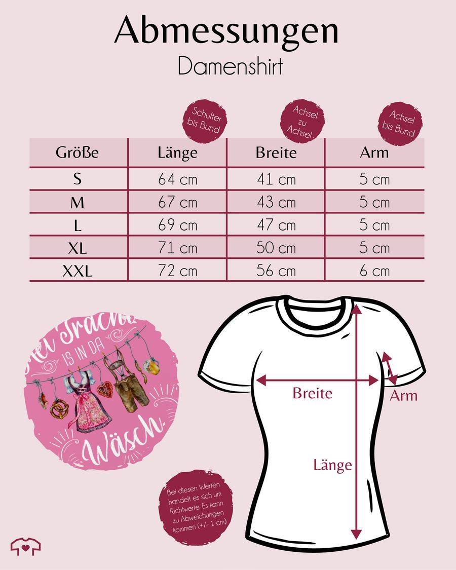 Shirtracer Mei Tracht Is In Da Wäsch - Wäscheleine - Weißer Schriftzug: Tshirt Turnbeutel Shirtracer