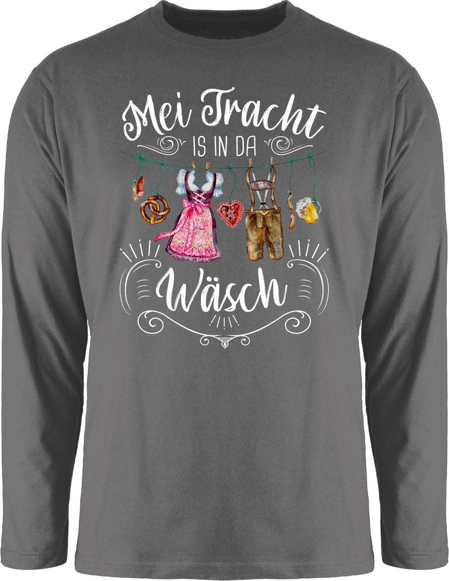 Shirtracer Mei Tracht is in da Wäsch - Wäscheleine - weißer Schriftzug: Tshirt Turnbeutel Shirtracer