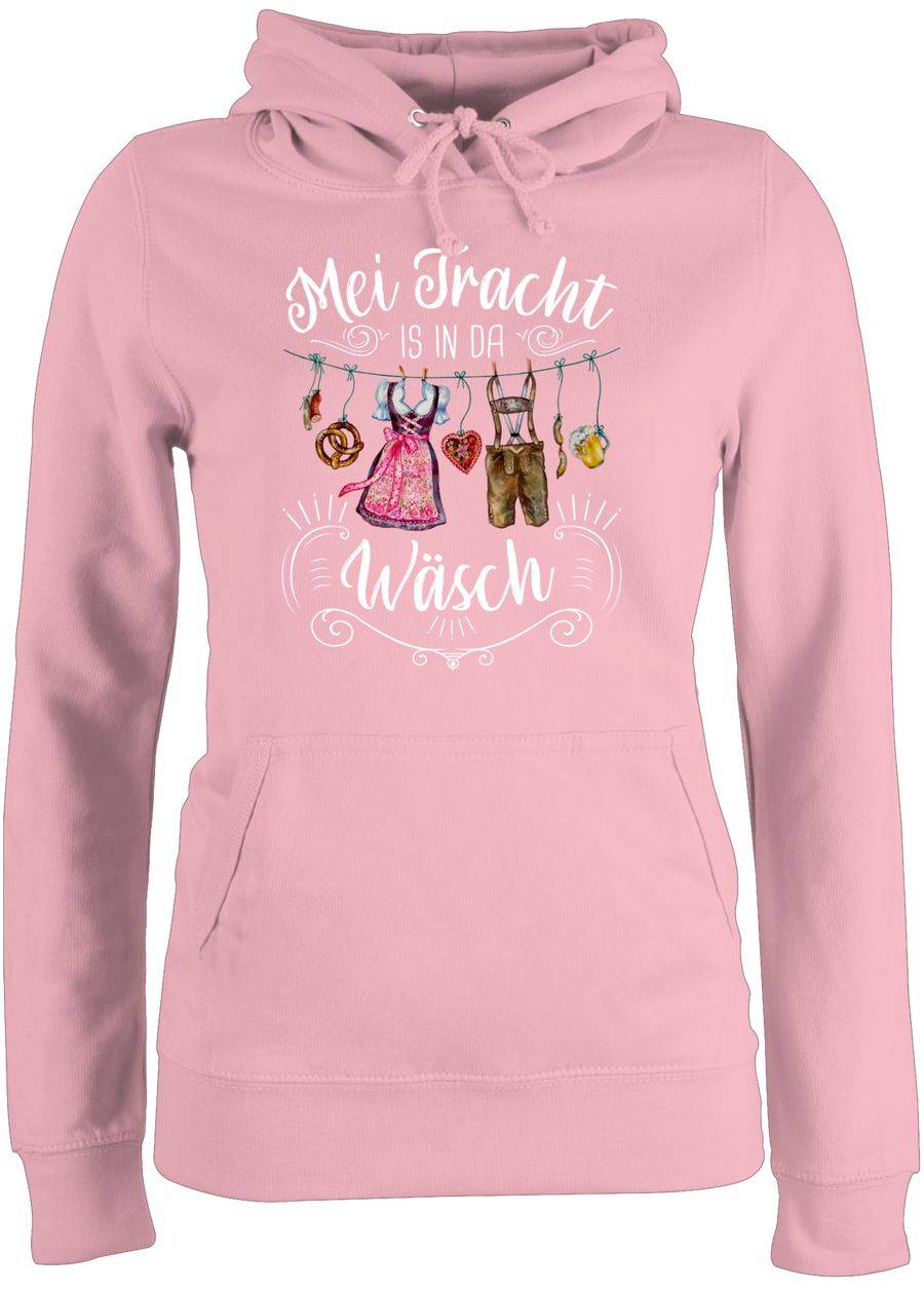 Shirtracer Mei Tracht is in da Wäsch - Wäscheleine - weißer Schriftzug: Tshirt Turnbeutel Shirtracer