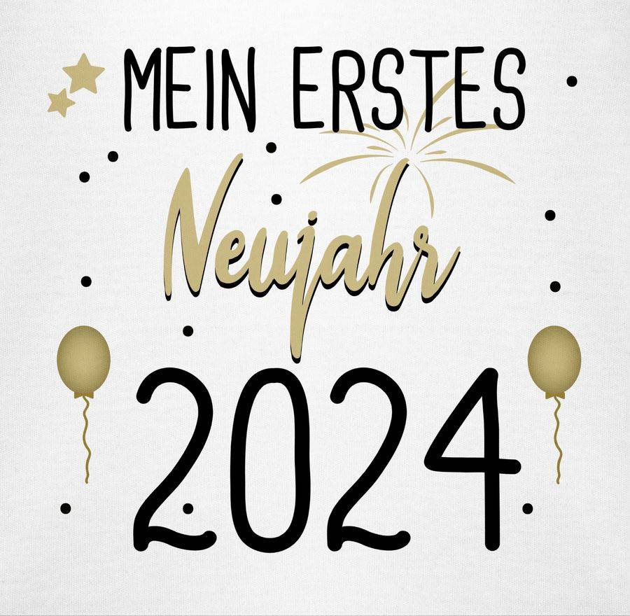 Shirtracer Mein 1. Neujahr Schwarz 2025 Shirts & Mehr Shirtracer