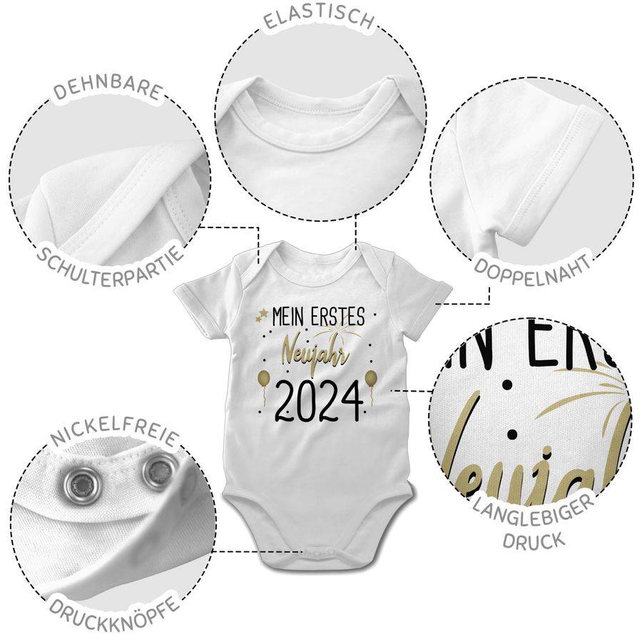 Shirtracer Mein 1. Neujahr Schwarz 2025 Shirts & Mehr Shirtracer