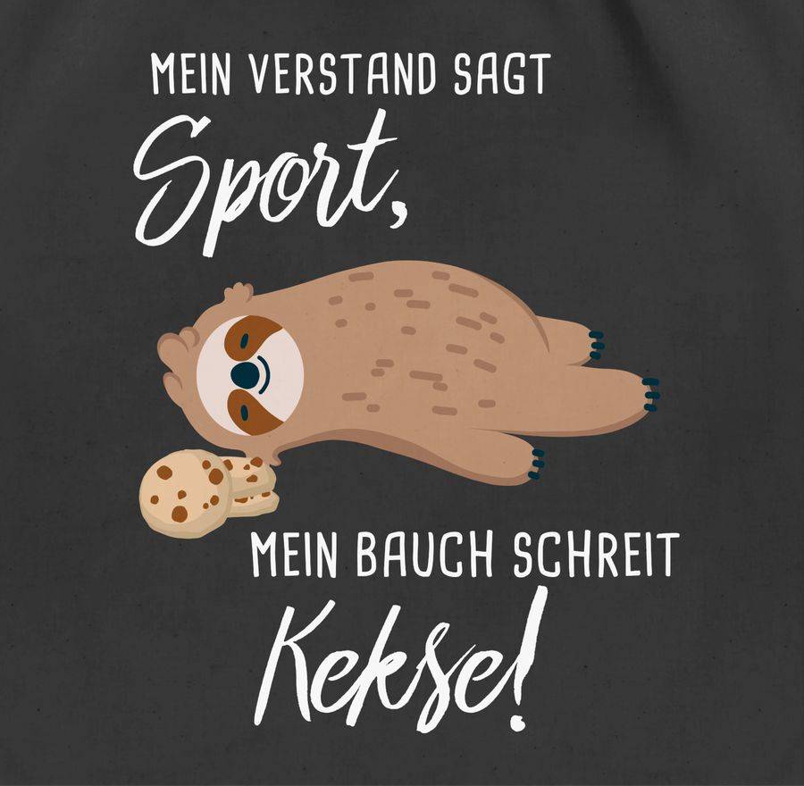 Shirtracer Mein Bauch Schreit Kekse! Faultier: Tshirt Gym Bag Shirtracer