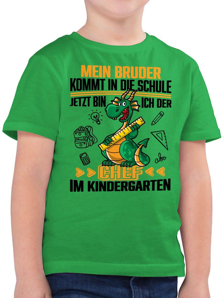 Shirtracer Mein Bruder kommt in die Schule! Jetzt bin ich der Chef im Kindergarten - schwar Shirtracer