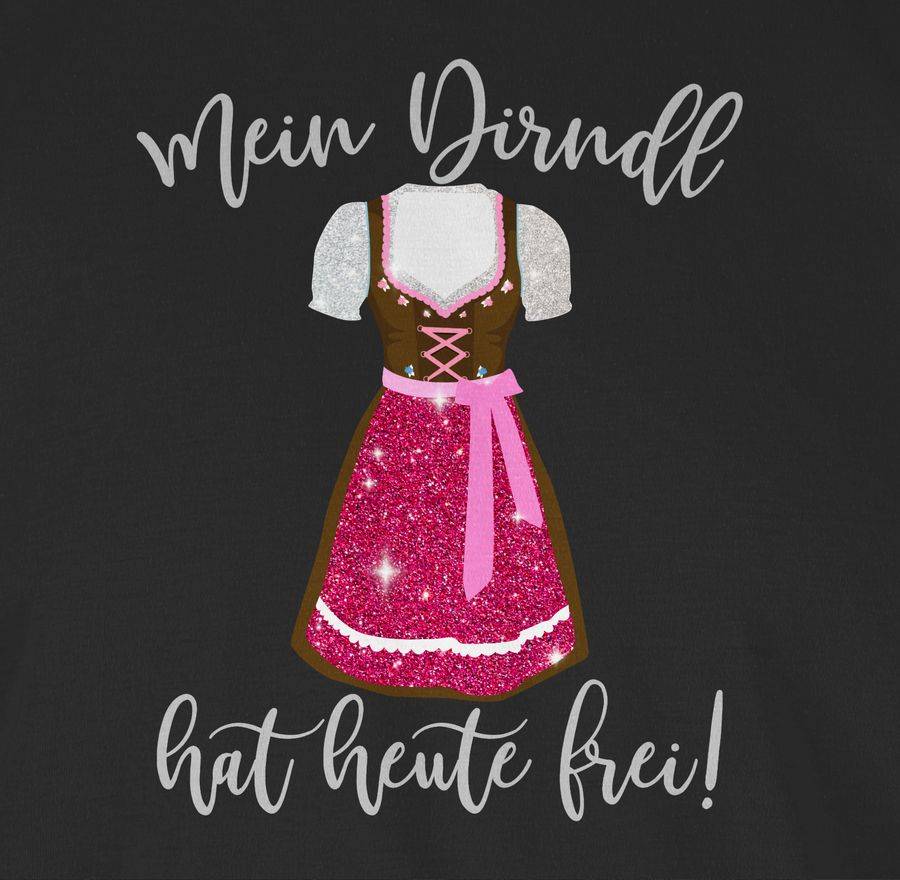 Shirtracer Mein Dirndl Hat Heute Frei - Glitzer Optik: T-Shirt Turnbeutel Shirtracer