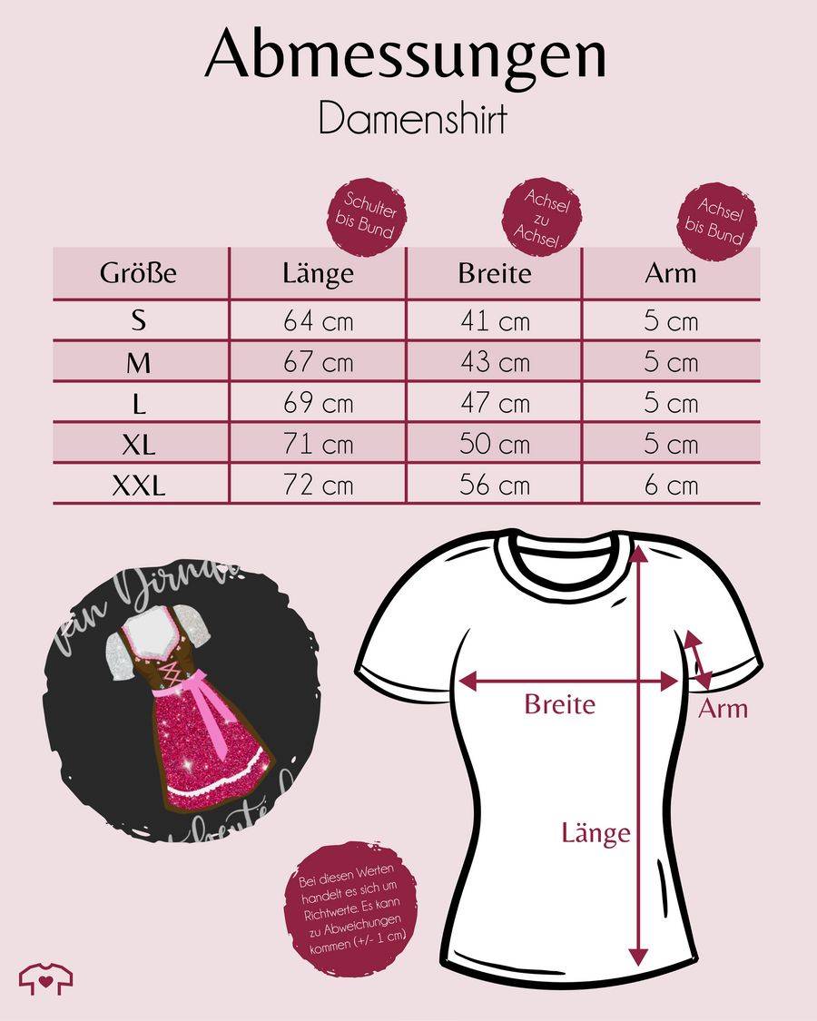 Shirtracer Mein Dirndl Hat Heute Frei - Glitzer Optik: T-Shirt Turnbeutel Shirtracer