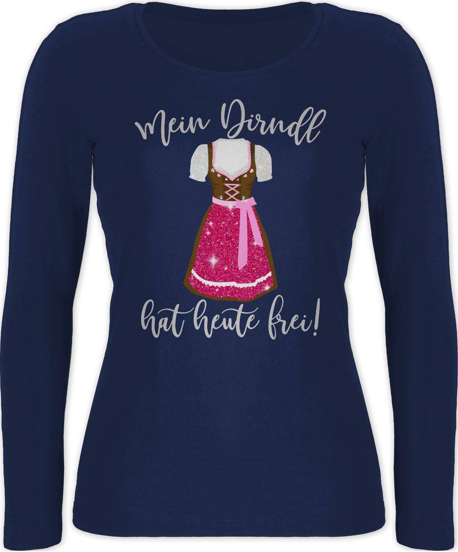 Shirtracer Mein Dirndl hat heute frei - Glitzer Optik: T-Shirt Turnbeutel Shirtracer