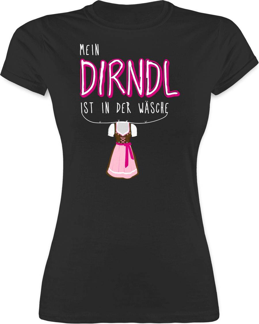 Shirtracer Mein Dirndl ist in der Wäsche weiss: Tshirt Turnbeutel Shirtracer