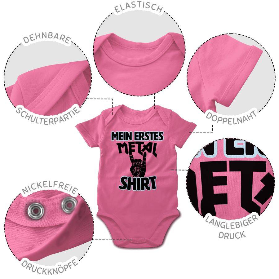 Shirtracer Mein Erstes Metal Shirt Schwarz: Tshirt Turnbeutel Shirtracer
