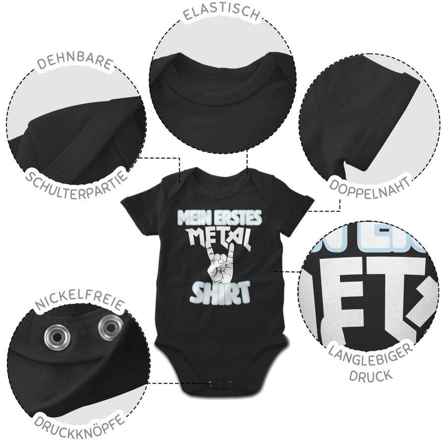 Shirtracer Mein Erstes Metal Shirt Weiß Shirts & Mehr Shirtracer