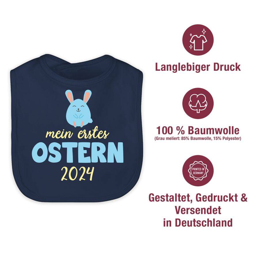Shirtracer Mein Erstes Ostern 2024 Blau: Tshirt Turnbeutel Shirtracer