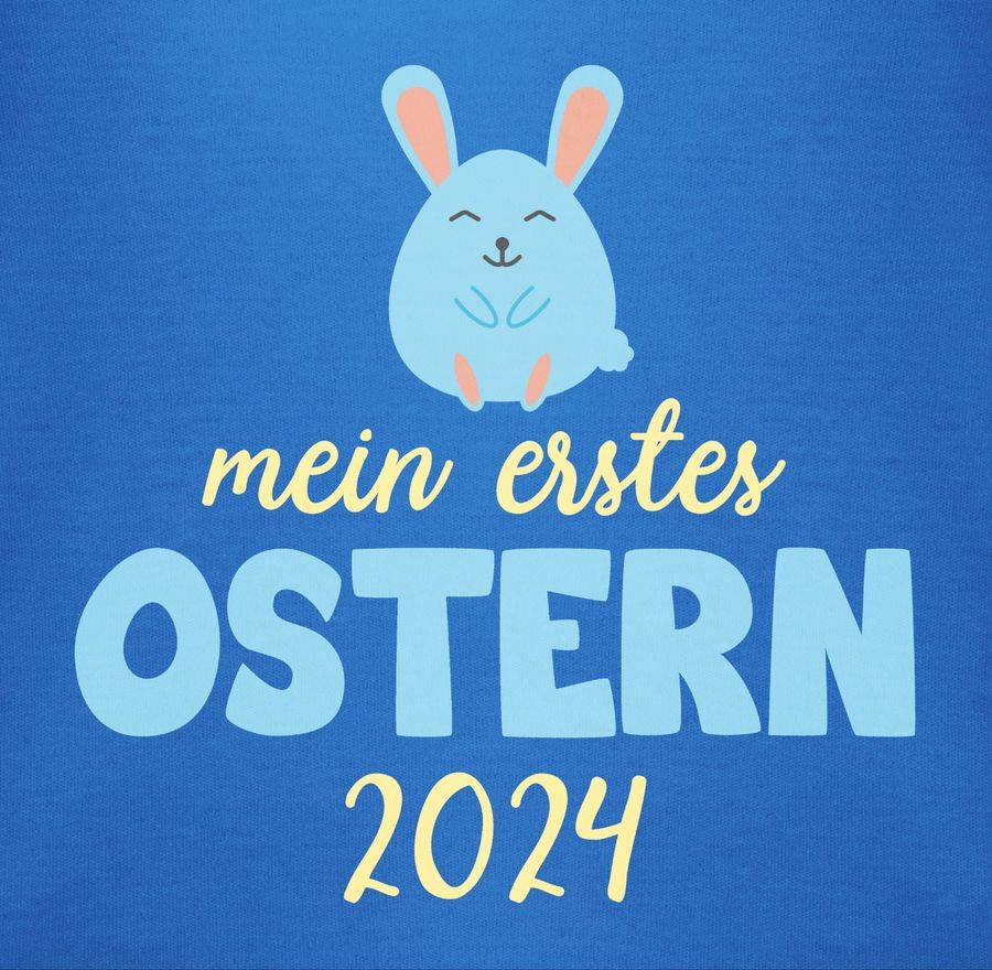 Shirtracer Mein Erstes Ostern 2024 Blau: Tshirt Turnbeutel Shirtracer