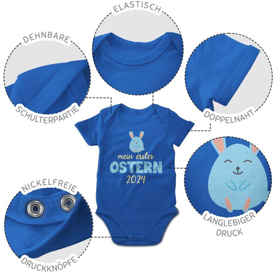 Shirtracer Mein Erstes Ostern 2024 Blau: Tshirt Turnbeutel Shirtracer