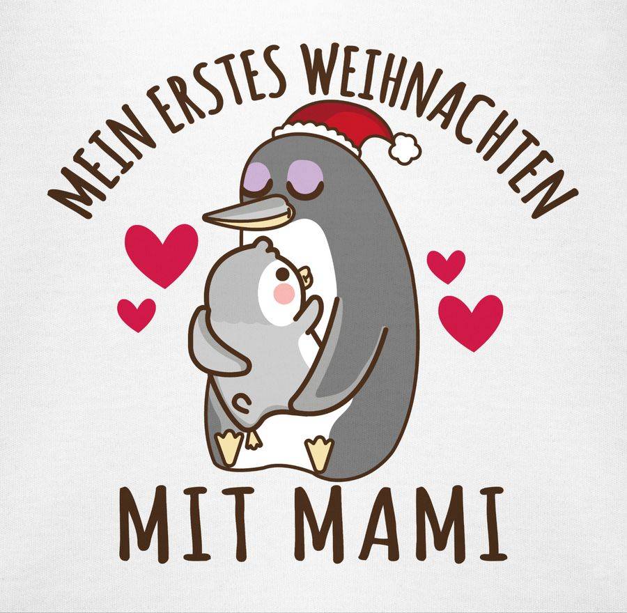 Shirtracer Mein Erstes Weihnachten Mit Mami - Pinguine - Braun: T-Shirt Rucksack Shirtracer