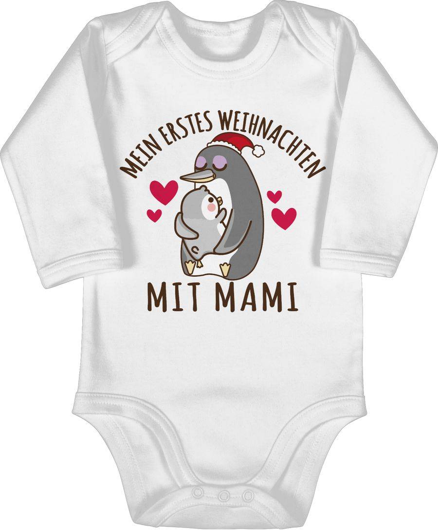 Shirtracer Mein erstes Weihnachten mit Mami - Pinguine - braun: T-Shirt Rucksack Shirtracer
