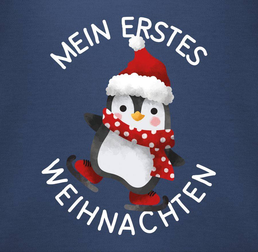 Shirtracer Mein Erstes Weihnachten Mit Pinguin - Weiß: Tshirt Turnbeutel Shirtracer