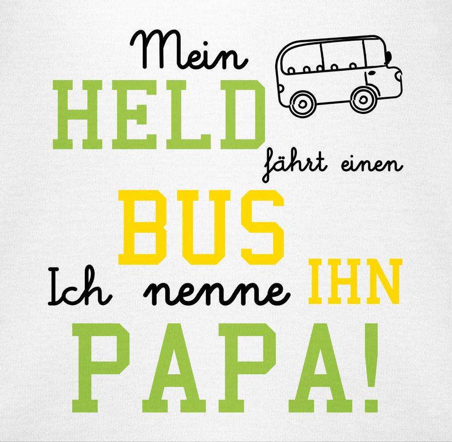 Shirtracer Mein Held Fährt Bus: T-Shirt Turnbeutel Shirtracer