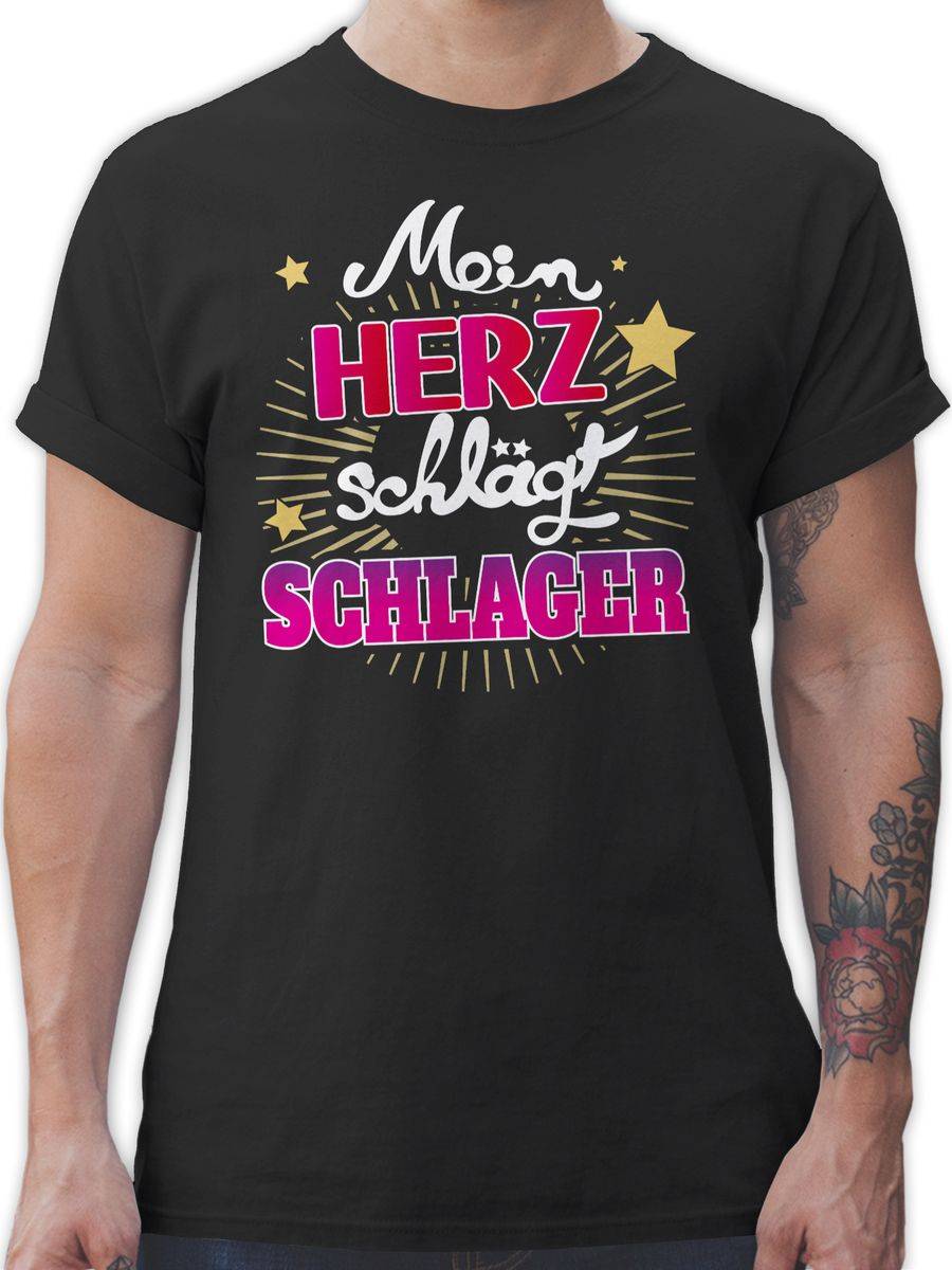 Shirtracer Mein Herz Schlager - weiß Shirts & Mehr Shirtracer