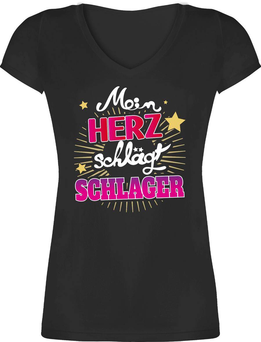 Shirtracer Mein Herz Schlager - weiß Shirts & Mehr Shirtracer