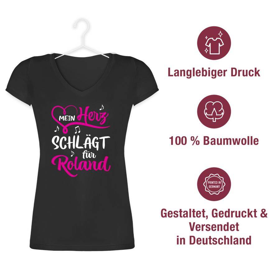 Shirtracer Mein Herz Schlägt Für Roland: T-Shirt Turnbeutel Shirtracer