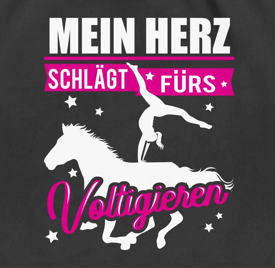 Shirtracer Mein Herz Schlägt Fürs Voltigieren - Weiß/fuchsia: Tshirt Gym Bag Shirtracer